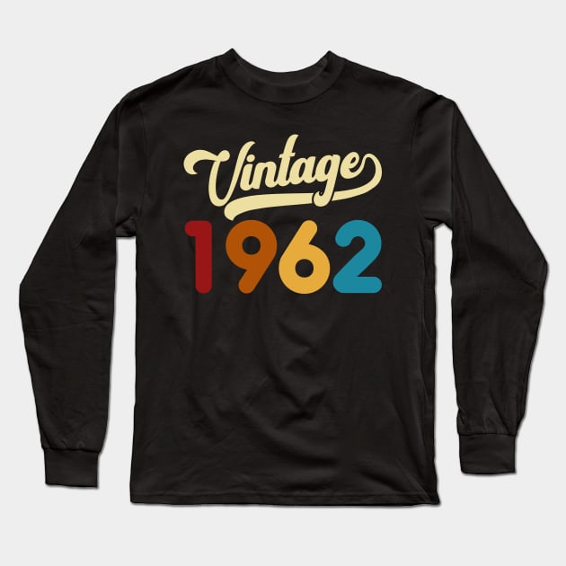 1962 Vintage Gift 58th Birthday Retro Style Long Sleeve T-Shirt by Kimko